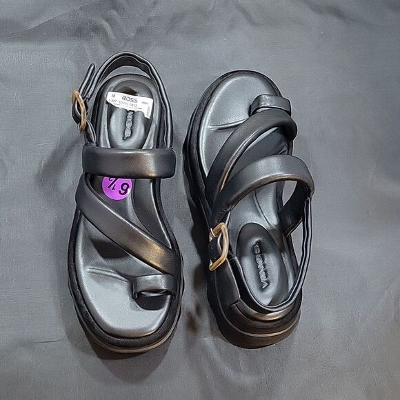 BRAND NEW VINCE WOMEN'S SANTA CRUZ LEATHER ANKLE STRAP PLATFORM SANDALS - Picture 6 of 16